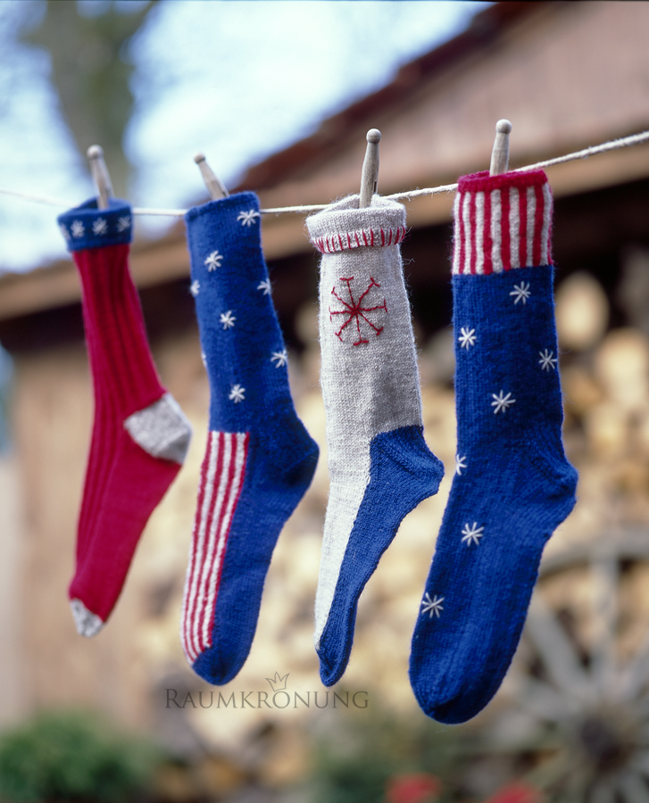 Socken stricken-Geschenkidee-Amerika-stars and stripes