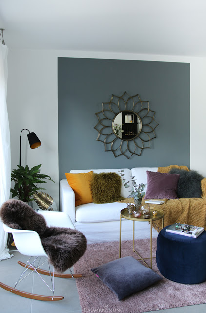 Wohnzimmer gestalten Idee Deko Glam Look