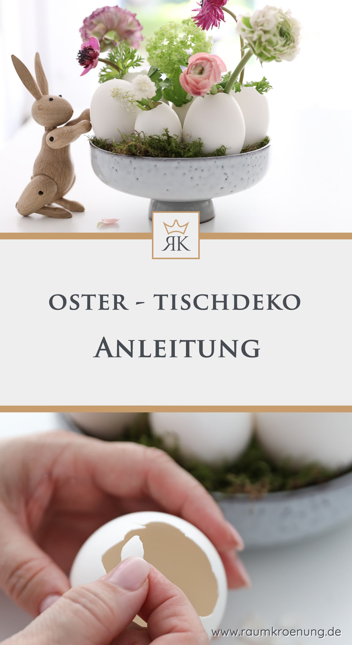 Kranz aus Ostereiern und DIY Etagere, super easy selbermachen