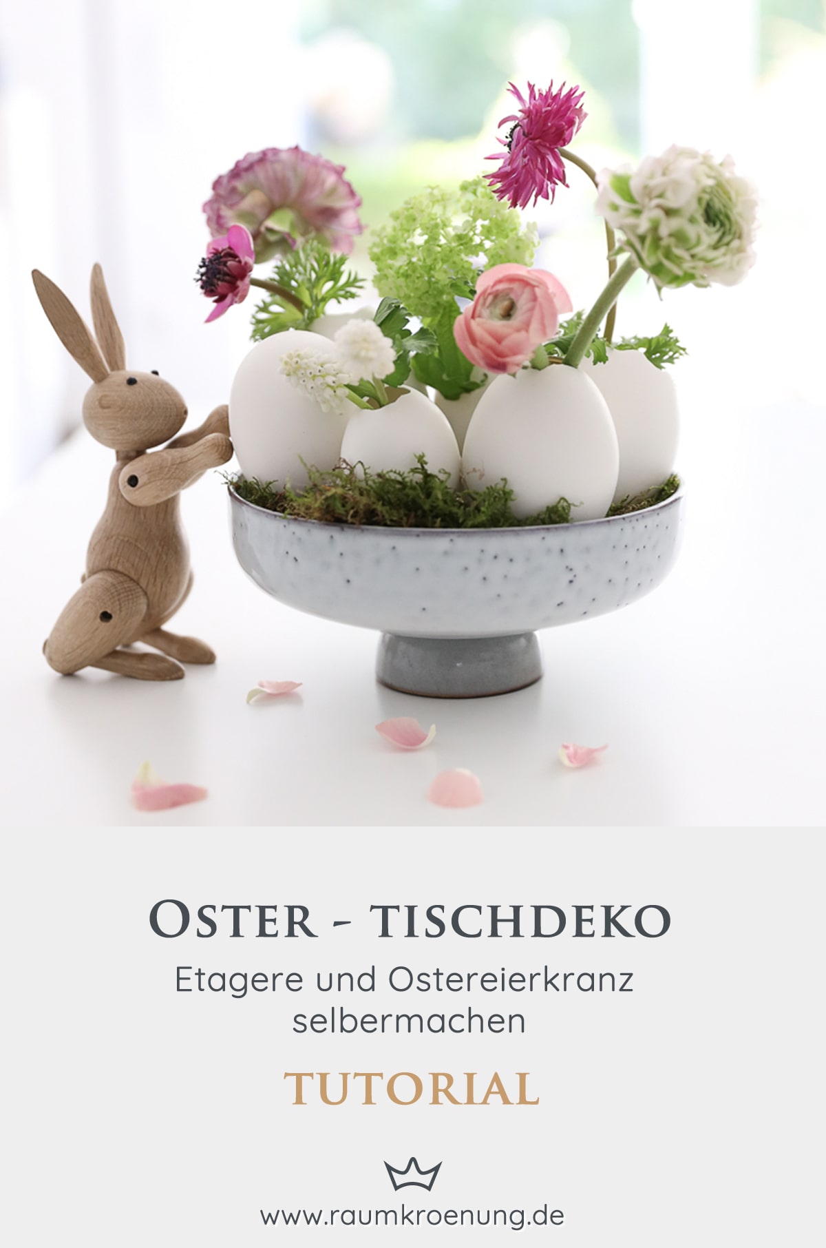 Kranz aus Ostereiern und DIY Etagere, super easy selbermachen