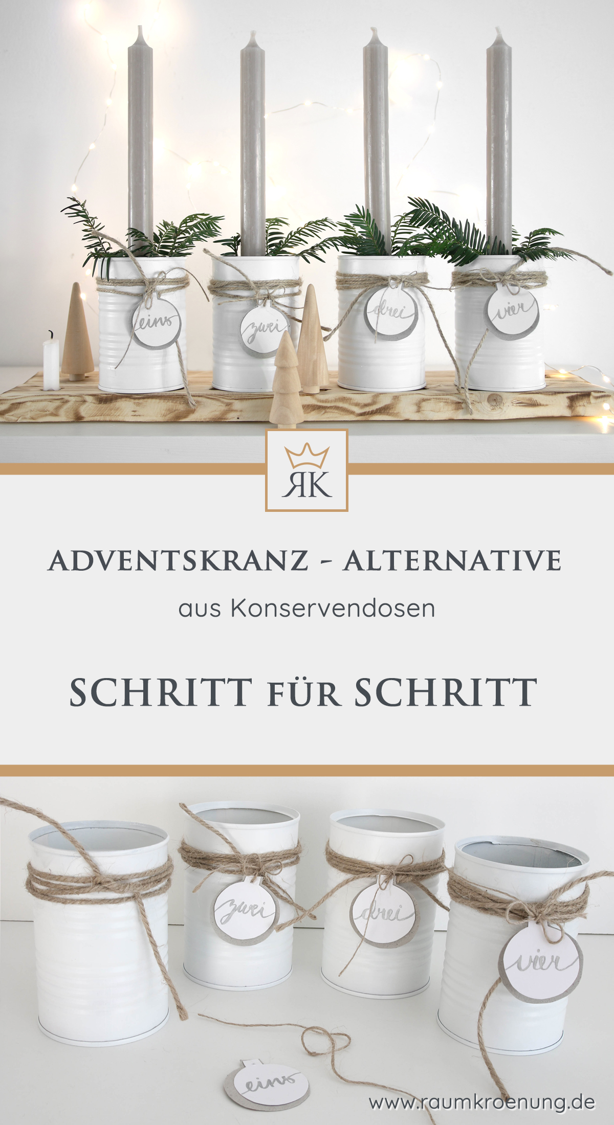 Adventskranz ganz einfach selber machen I DIY Upcycling aus Konservendosen